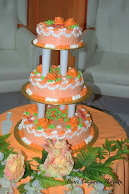 Kek perkahwinan ( 3 tingkat ). Kek Kahwin 3 Tingkat Bertema Peach Ella Bakery