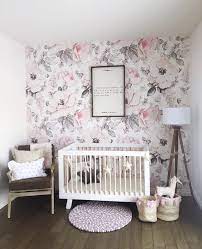 Snowy Rose Wallpaper Peel Stick Nursery Wallpaper Baby Girls Nursery Removable Wallpaper