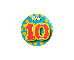 Button 10 Jaar Leeftijd Versiering 10e Verjaardag De Goede Keus