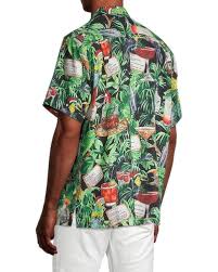 Tommy Bahama Silk The 12 Drinks Of Parrots Tropical Button Down Shirt In Green For Men Lyst