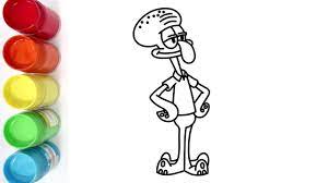 Spongebob itu tokoh kartun yang ngegemesiiinnn banget abis lucu. Belajar Mewarnai Squidward Dengan Glitter Coloring Pages Youtube