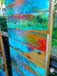 Colorfully Painted Modern Cedar Wood Door Faux Patina Etsy Tecnicas De Pintura De Muebles Decoracion Con Madera Madera De Cedro