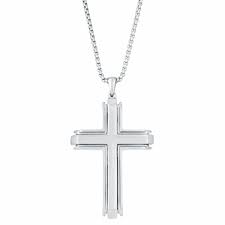 Shop jcpenney.com and save on pendants mens fine necklaces & pendants. Stainless Steel Cross Pendant With Border On 24 Round Box Chain Overstock 24138421
