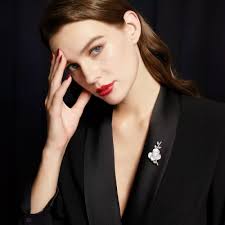 Luxusní brož s perlou a zirkony Ramona