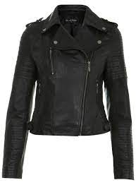 23l01kblk Miss Selfridge Us Black Leather Biker Jacket Leather Jackets Women Leather Jacket