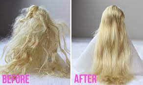 Comment ne pas souffrir en brossant ses cheveux pour se débarrasser des noeuds ? Demeler Les Cheveux De Poupee En Un Rien De Temps Cheveux De Poupee Cheveux Emmeles Cheveux Barbie