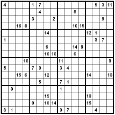 Play sudoku on your site/blog. Sudoku Puzzles 16x16 With Numbers
