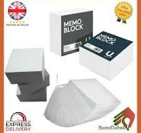 2/4 White Paper Memo Jotter Note Block Cube Holder Square ...