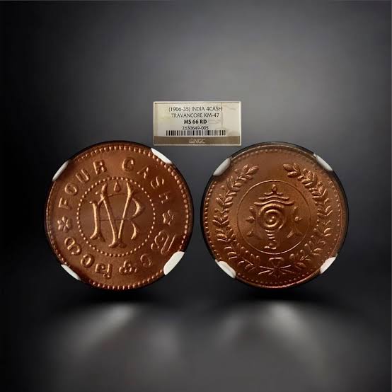 Travancore One panam Moolam Thirunal Rama Varma Years 1901-1911 Value 1 Fanam (⅐) Currency Rupee (1729-1947) Composition silver (.950) Weight 1.51 g Diameter 15.4 mm Thickness 1.08 mm . . . . O