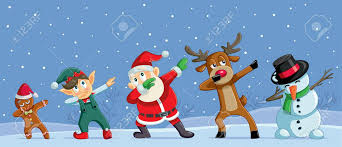 And don't forget to have the jolly man himself over with santa clipart. Dabbing Christmas Cartoon Characters Funny Banner Royalty Free Cliparts Vectors And Stock Illustration Image 112461276