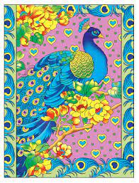 Did you know that only the male bird is called a peacock (females are peafowl) and he doesn't grow his colorful tail feathers until he's 2. Creative Haven Peacock Designs Coloring Book Creative Haven Coloring Books Noble Marty Amazon De Bucher