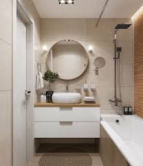 How To Plan The Design Of A Small Bathroom Floating Vanity Cabinet Mirror Bathtub Small Tiny Bathroom Design Furniture C In 2020 Bathroom Design Small Bathroom Interior Bathroom Inspiration