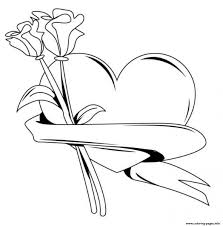 Print Heart With Roses Valentines S516b Coloring Pages Rose Coloring Pages Valentine Coloring Pages Heart Coloring Pages