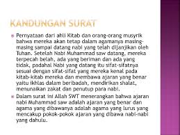 Hal ini berdasarkan pada hadist nabi saw. Ppt Tafsir Surat Al Bayyinah Powerpoint Presentation Free Download Id 3857190