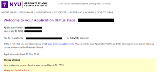 Nyu Gsas Status Of Admissions Decisions