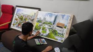 Setelahnya, nillmij bisa membantu mengurusi keluarga yang ditinggalkan. Watercolor Bandaraya Kuala Terengganu Warisan Pesisir Air Azman Nor