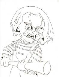 Chucky coloring pages play chucky face by dougsq maybe you also like coloring pages are funny for all ages kids to develop focus motor skills creativity and color recognition. Chucky Coloring Pages