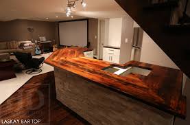 Handcrafted using ethically sourced live edge wood slabs native to the usa! Ontario Reclaimed Barnwood Furniture On Twitter Reclaimed Wood Bar Top We Made For Bolton Customer Hemlock Threshing Floor 2 Construction Custom Sink Cutouts Original Barn Floor Board Edges Distressing Maintained