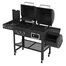 Smoke Hollow Gas Charcoal And Smoker Grill With Side Burner In Black 3500 The Home Depot Charcoal Smoker Best Charcoal Grill Best Smoker Grill