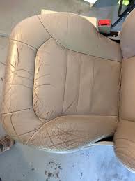 Leather Repair On Auto Seats With Dap Caulk 230 From Home Depot And Sem Spray Can Dye Leather Repair Leather Car Seat Repair Beige Interior