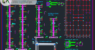 نموذج تسليح الاعمدة والسلالم اوتوكاد Dwg