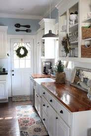My Perfect Kitchen It Even Has The Correct Counters And Hardware Small Cottage Kitchen Rustic Farmhouse Kitchen Cottage Kitchens