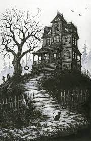 Haunted House Etsy In 2021 Haunted House Pictures Haunted House Drawing Haunted House Tattoo