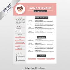 Pink Resume Template Download Thousands Of Free Vectors On Freepik The Find Creative Resume Template Free Graphic Design Resume Free Resume Template Download