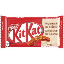 A bitter cocoa paste (or mass) that makes chocolate chocolate. Kitkat 4 Finger Bar 45g Nestle Canada