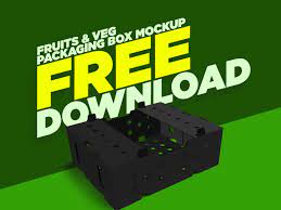 Download Fruits Vegetable Packaging Box Mockup Freebie Supply