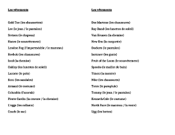 If you want to give this impression to your targeted audience, choose a french company name for your business. Vetements Clothing In French Name Brands Teaching Resources