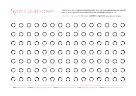 Free Slimmingworld Printables Syns Countdown Chart
