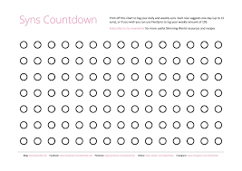 free slimmingworld printables syns countdown chart