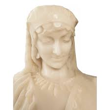 Italian 19th Century White Carrara Statue of 'Jacob and Rachel at the Well'  For Sale at 1stDibs