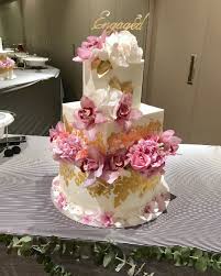 Priyanka Chopra S Engagement Cake 3 Tier With Topper And Flowers Rustic Elegant Engagement Cake Priyanka Chopra Wedding Engagement Cakes Engagement Party