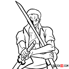 Swordsman drawing free download on ayoqq org. How To Draw Roronoa Zoro With Swords One Piece Sketchok Easy Drawing Guides