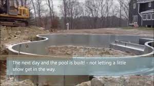 Winter In-Ground Lagoon Pool Installation By Precision Pool -Middleton Ma -  Youtube
