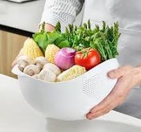 Rice Washing Strainer Filter Basket Colander Sieve Fruit Vegetable Bowl  Drainer Cleaning Tools Kitchen Kit Gadgets Accessories