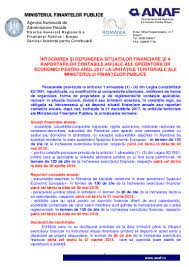Potrivit actului normativ mentionat, termenele de depunere a situatiilor financiare si a raportarilor contabile anuale aferente exercitiului financiar 2016 sunt Bilanturi 2017 Anaf