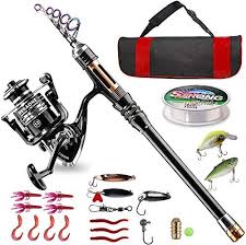 Buy Bluefire Fishing Rod Reel Combos Carbon Fiber Telescopic Fishing Rod Kit Spinning Reel Line Lure Hooks Carrier Bag Fishing Gear Set Beginner Adults Telescopic Fishing Rod Fishing Pole Fishing