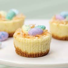 The refreshing flavors of spring star in these impressive not only do they look incredibly tempting, but these meringues kinda count as a healthy dessert too. Easter Mini Cheesecakes Recipe From Kraft Canada Cheesecake Recipes Mini Cheesecakes Philadelphia Mini Cheesecakes
