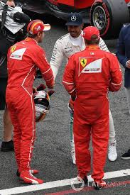 Sebastian Vettel Ferrari Lewis Hamilton Mercedes Amg F1 And Kimi Raikkonen Ferrari Celebrate In Parc Ferme Mercedes Amg Ferrari Lewis Hamilton
