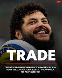 BREAKING NEWS: Offensive lineman Jonah Jackson to the Chicago Bears in  exchange for a 2025 sixth-round pick per Adam Schefter #breakingnews #nfl  #chicagobears