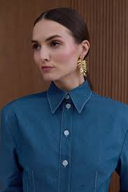 UNDRESS Edith Denim Midi Dress in Blue