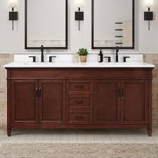 Double Sink Mahogany Bath Vanity