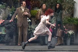 With emma stone, emma thompson, joel fry, paul walter hauser. Emma Stone Films Dramatic Scenes As Red Haired Cruella De Vil