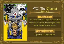 The temperance tarot card suggests moderation and balance, coupled with a lot of patience. The Chariot Reversed As Feelings In The Tarot By Mark Macsparrow Medium