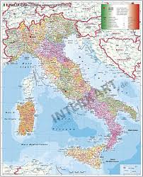 A detailed map of cities of italy: Italy Postcode Wall Map