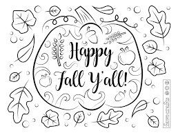 Happy Fall Ya Ll Coloring Page Fall Coloring Pages Fall Coloring Pictures Cool Coloring Pages