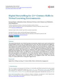 Pdf Digital Storytelling For 21st Century Skills In Virtual Learning Environments